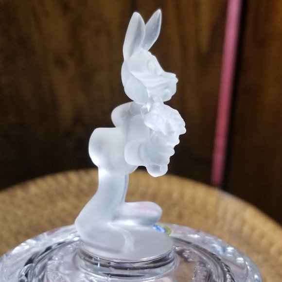 1985 Hofbauer Bugs Bunny Lead Crystal Glass Trinket Dish Vintage Looney Tunes - Picture 4 of 9